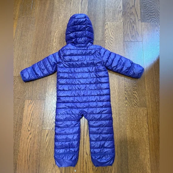 Primary Baby lightweight Puffer Suit Size 12-18 Months Purple bunting mittens - Picture 3 of 5